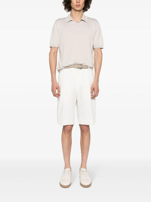 fine-ribbed polo shirt